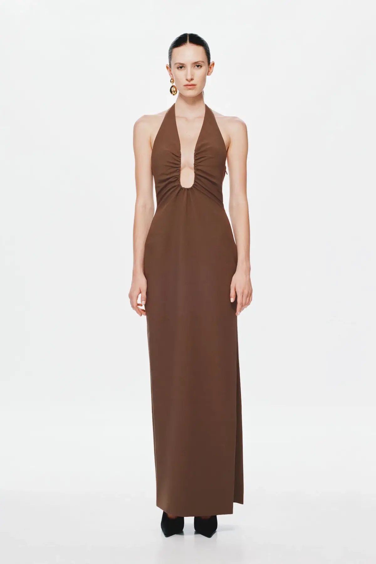 Misha The Alusia Maxi Dress Mink Brown Size 10/M photo 3