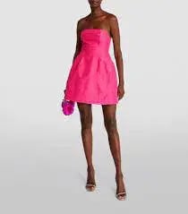 Aje Baret Strapless Mini Dress Hot Pink Size 10 photo 4