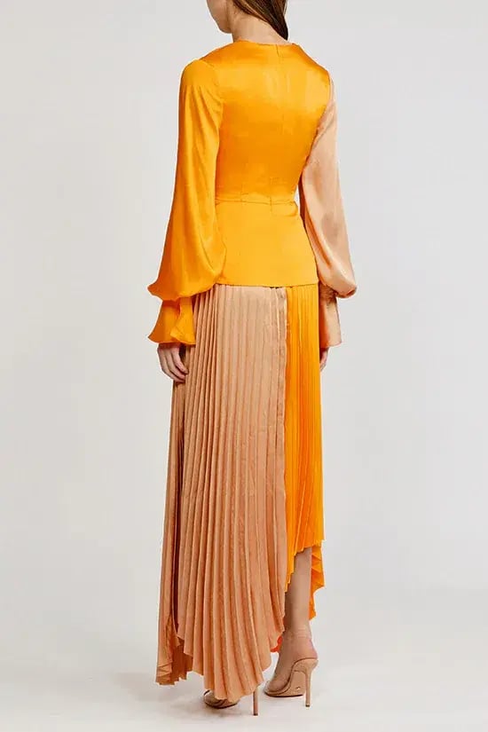 Acler Empire Dress Orange/Nude Size 8 photo 2