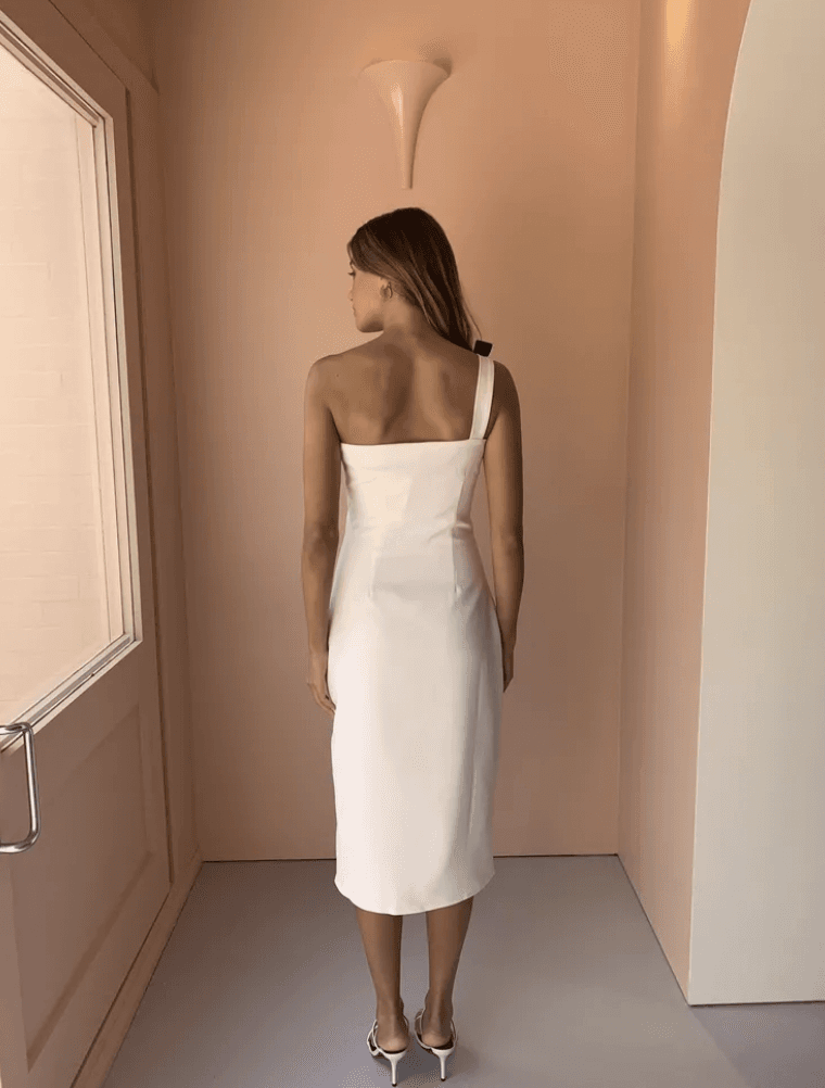 By Nicola Printemps Midi Dress White Size 12 photo 2