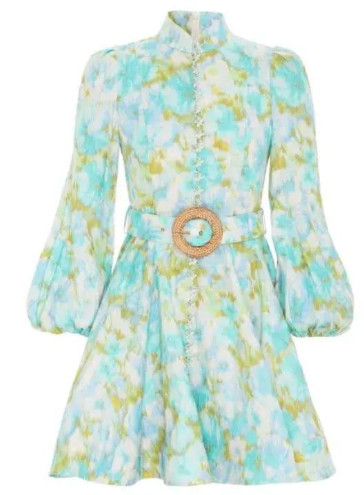 Zimmermann High Tide Buttoned Mini Dress Floral Size 1 / Au 10 photo 6