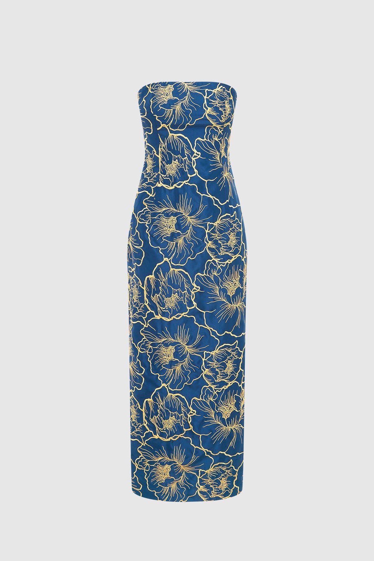LEO LIN RAYNA BUSTIER MAXI DRESS - MARINE BLUE photo 5