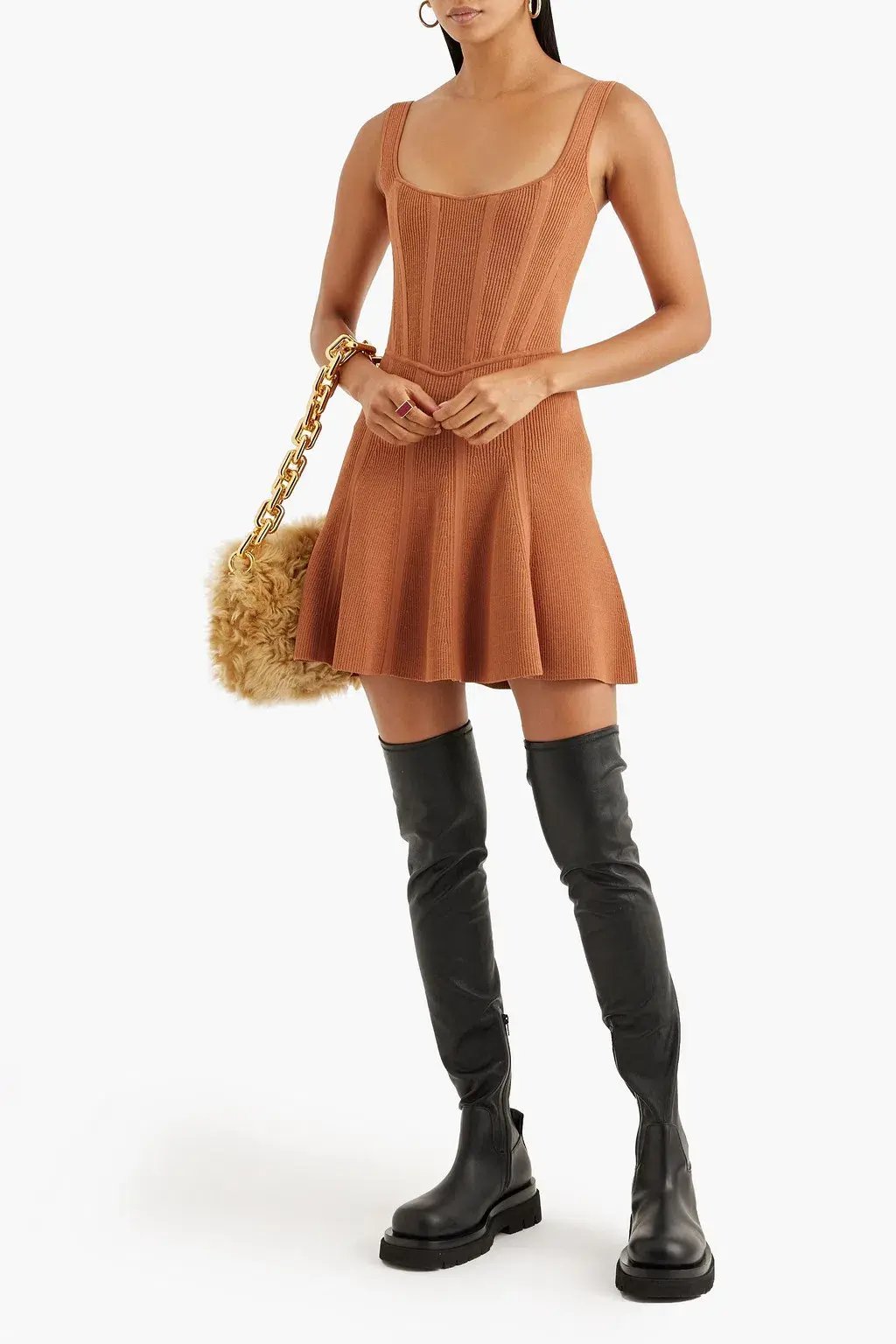 Dion Lee Stirrup Corset Mini Dress Tan Size 12 photo 3