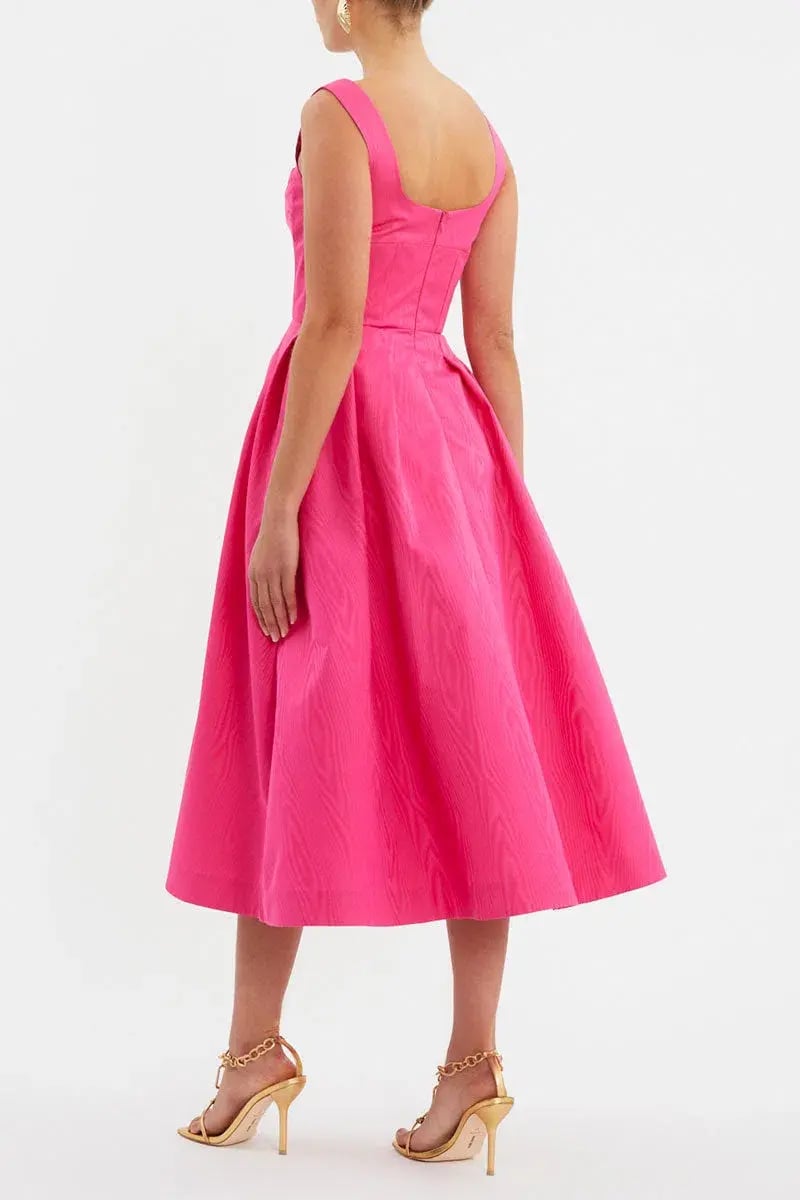 Rebecca Vallance Lyla Midi Dress in Hot Pink Size 10 photo 3