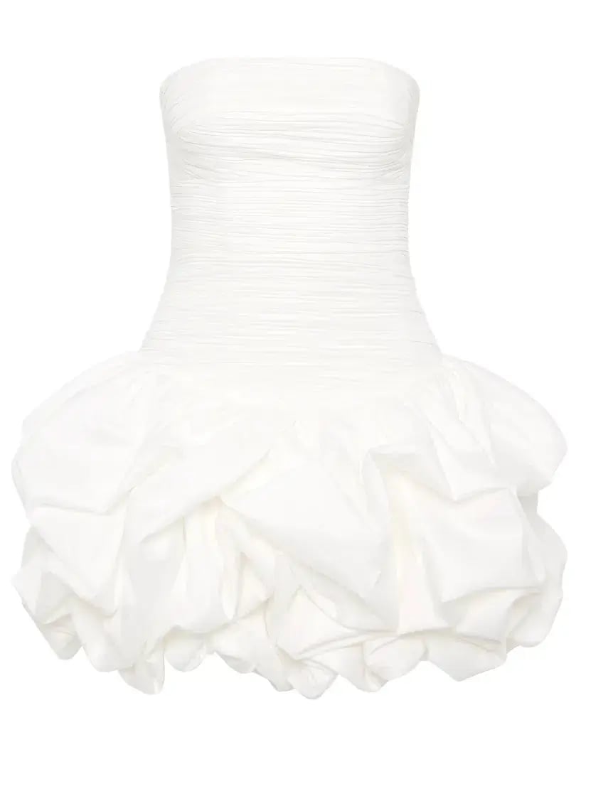 AJE Violette Bubble Hem Mini Dress White Size 6 photo 4