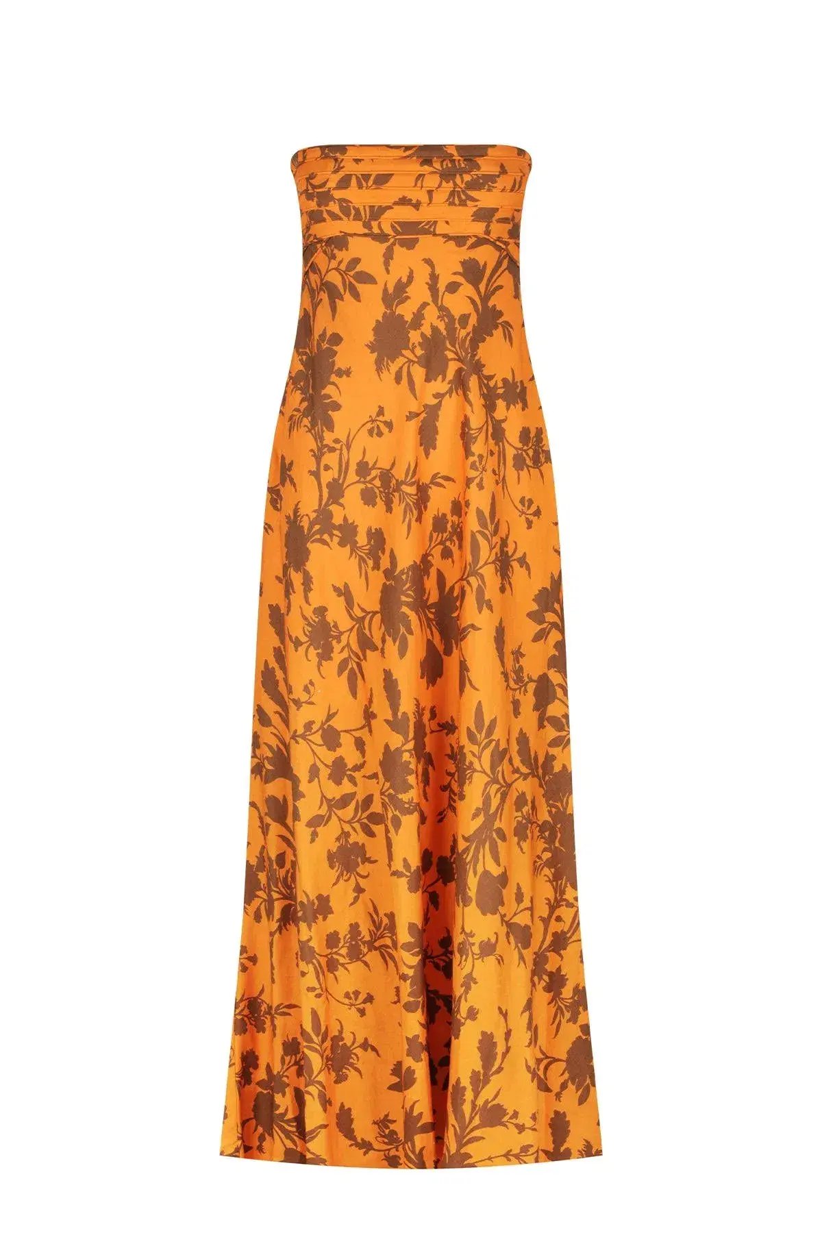 Shona Joy Uli Linen Corded Strapless Maxi Dress Print Size 10 / M photo 4