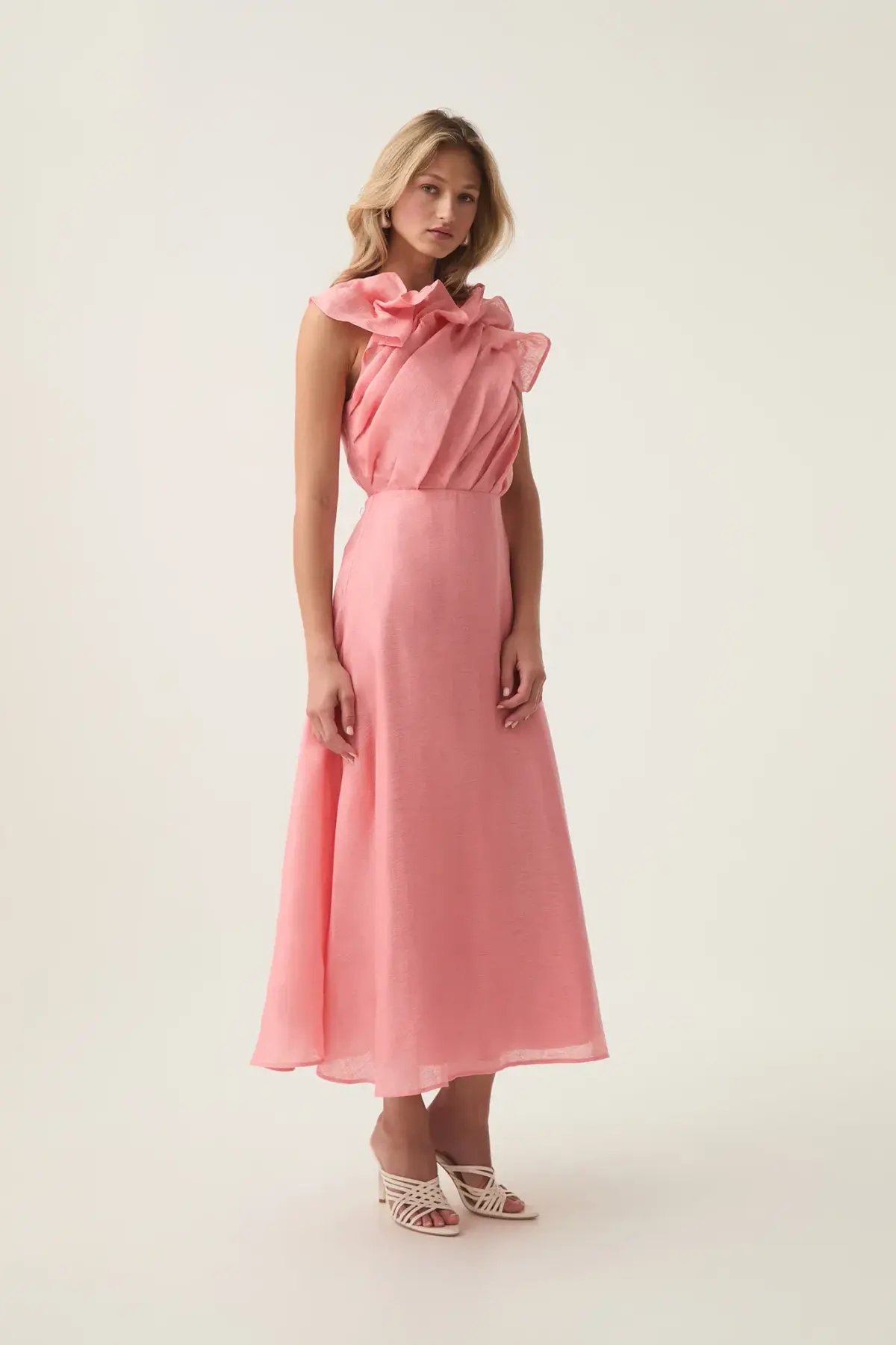 Aje Genesis Midi Dress in Washed Coral Size 14 photo 2
