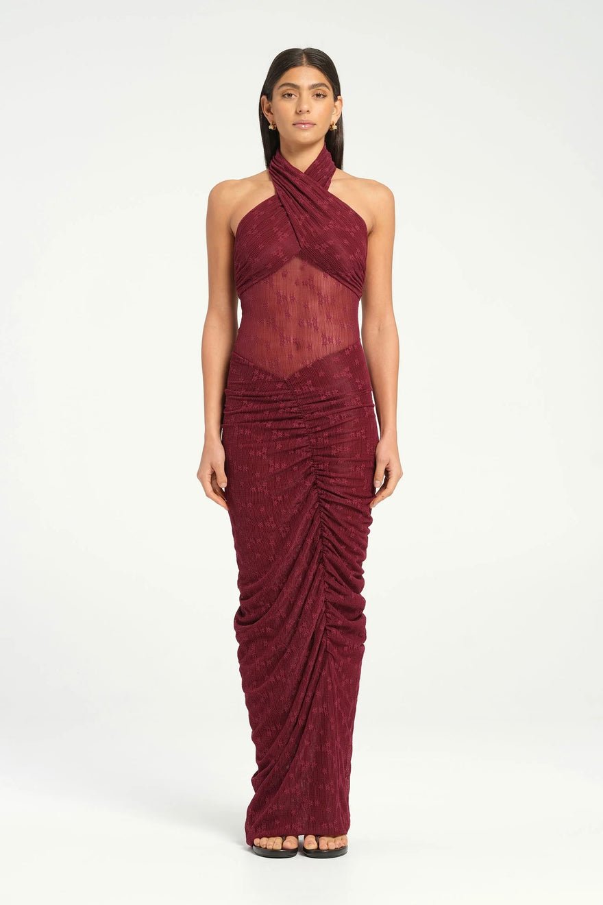 Benni Hudson Lace Maxi Dress - Sangria photo 3