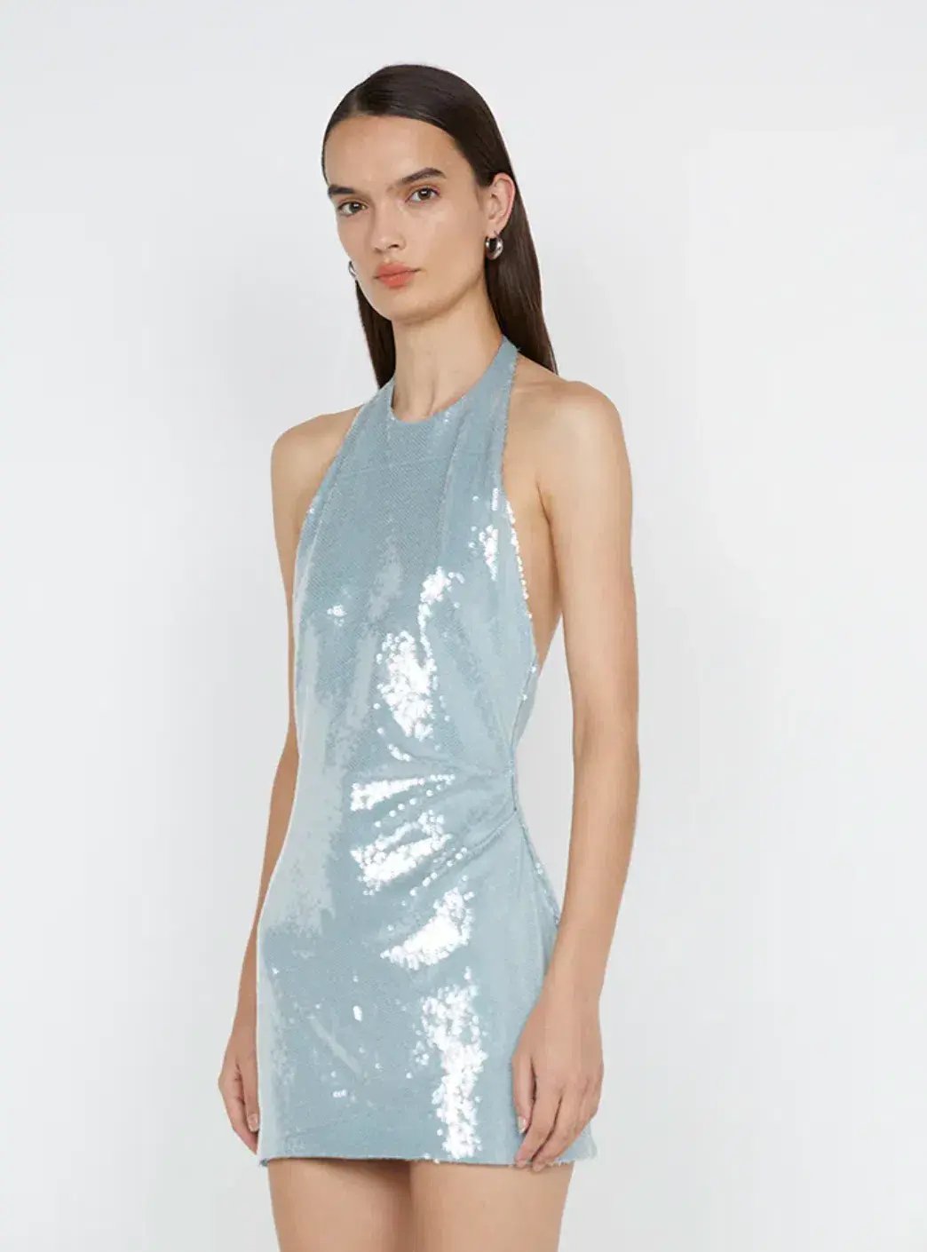 Bec & Bridge Shilou Halter Dress Silver Size Au 8 photo 3