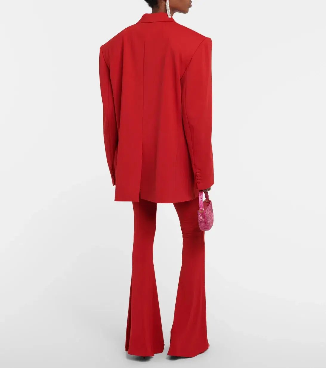 Magda Butrym  Oversized Jersey Blazer Red Size 8 photo 2