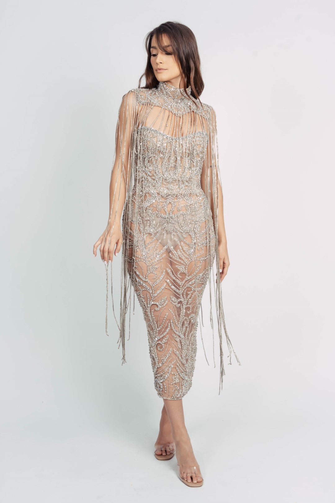 DALYLA FRINGE DRESS BY ALBINA DYLA NUDE photo 3