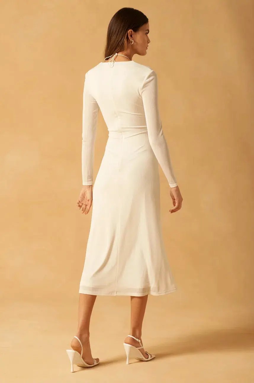 MISHA Kerry Slinky Jersey Midi Dress White Size 10/M photo 2