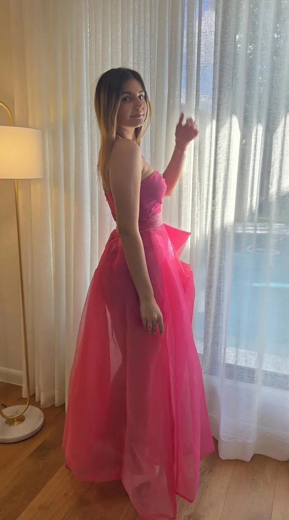 Elle Zietoune Laylani Maxi Dress Pink Size 8 photo 3