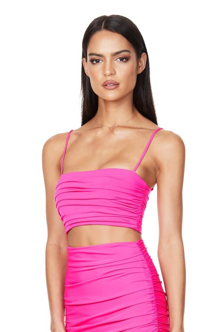 Neon Pink Aria Crop and Skirt by Nookie photo 2