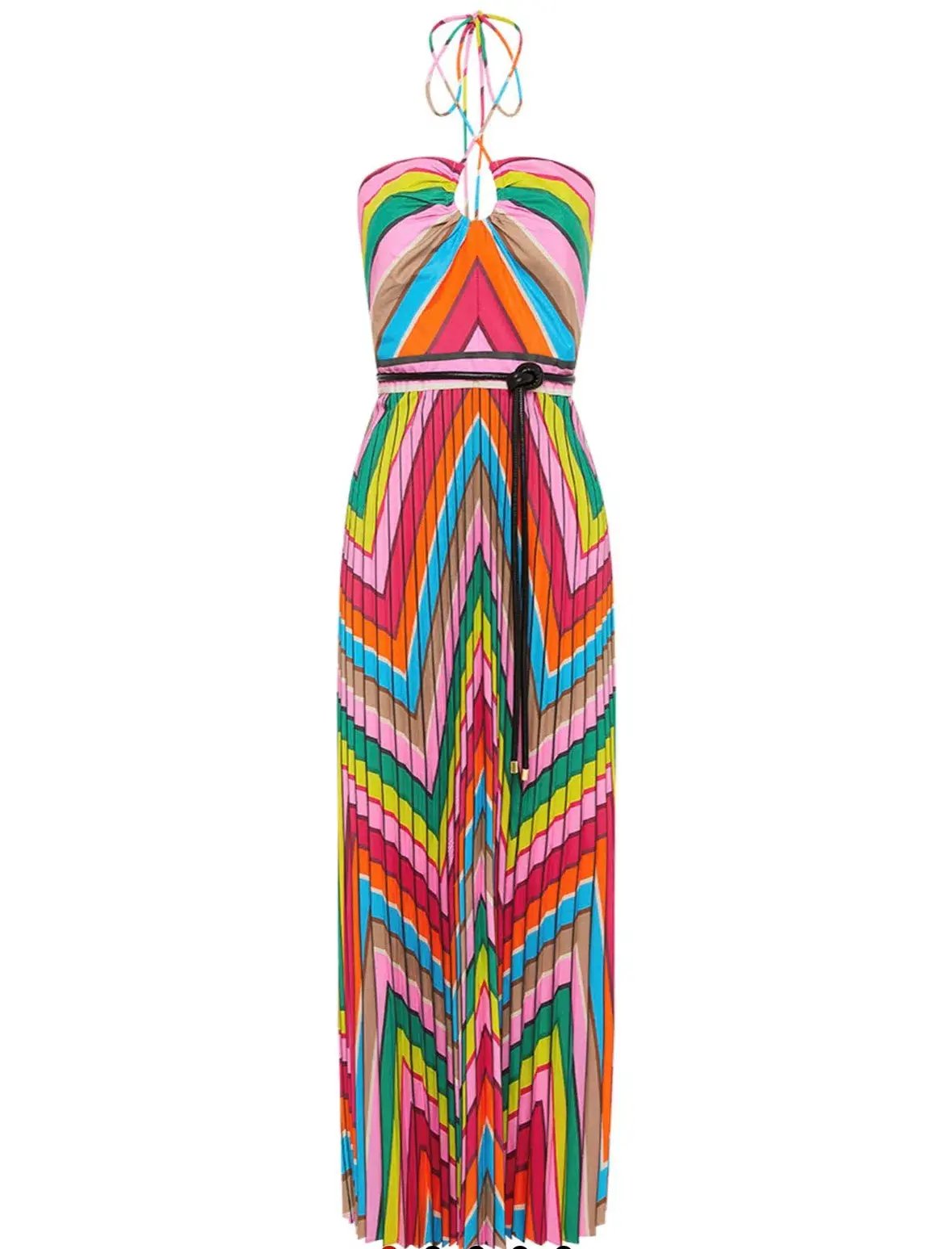 Rebecca Vallance Dali Halter Midi Dress in Multi Size AU 8 photo 4