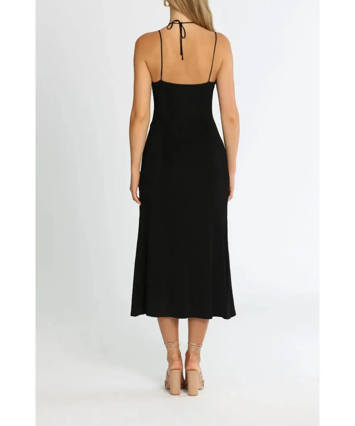 Misha Estera Midi Dress Black Size 10 photo 3