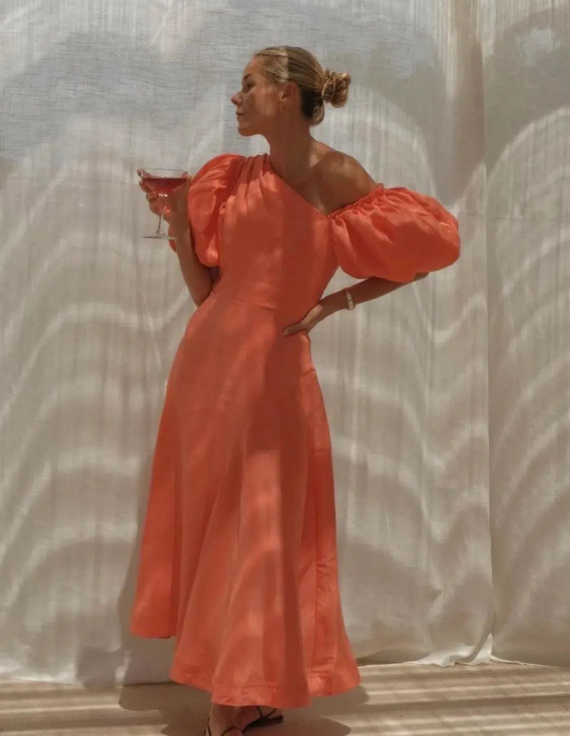 Aje Maia Off Shoulder Midi Dress Orange Size AU 12 photo 2