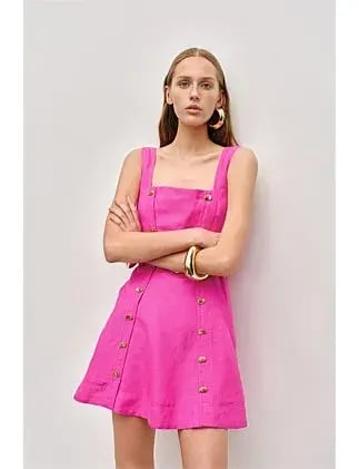 Aje Prisma Utility Mini Dress Pink Size 14 photo 5