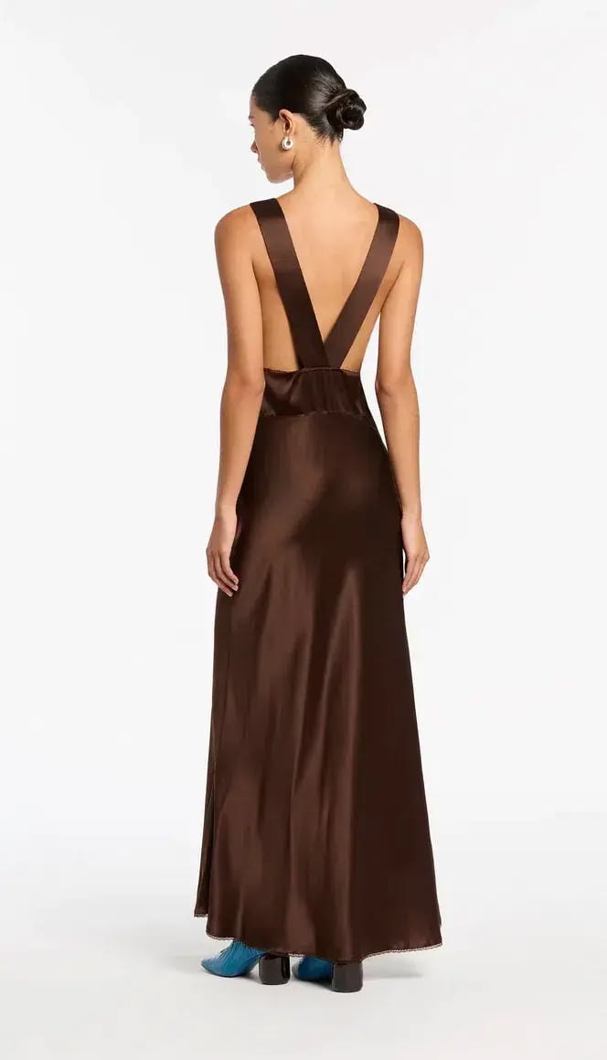 Sir the Label Aries Cut Out Gown Chocolate Size 0P / AU 6 photo 5