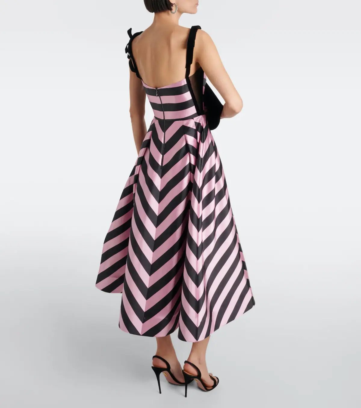 Rebecca Vallance Jocelyn Midi Dress Stripe Size 8 photo 3