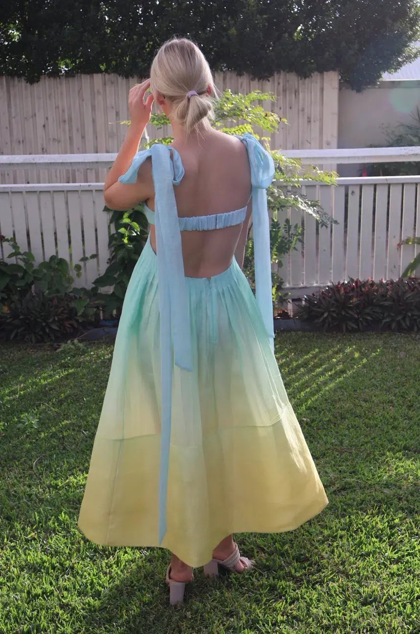 Zimmermann Oasis Bralette Dress Ombré Gown 0 / AU 8 photo 5