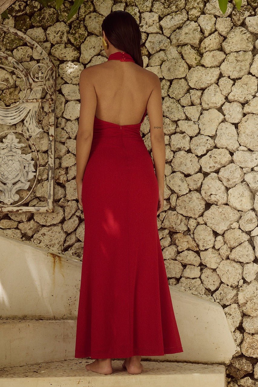 RUNAWAY THE LABEL ANTONIE MAXI DRESS - CHERRY photo 5