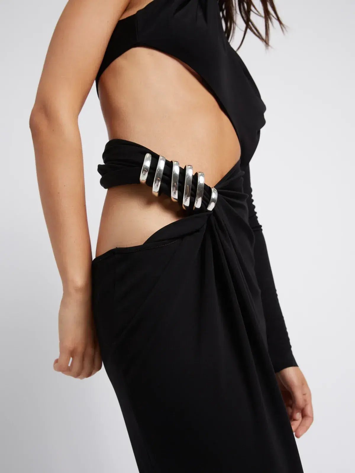 Christopher Esber Coiled Twisted Torso Dress Black Size AU 8 photo 2