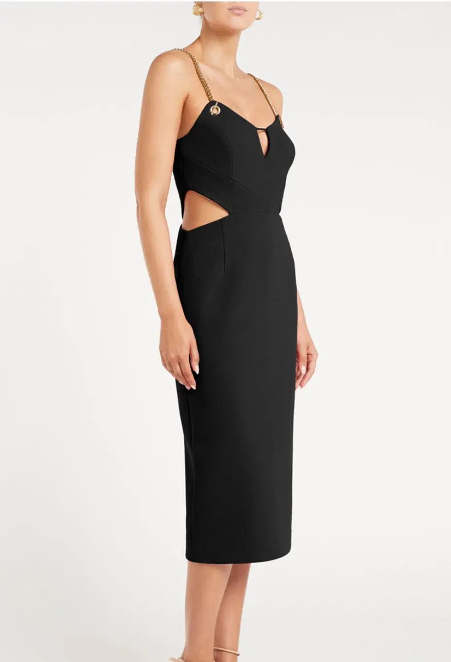 Rebecca Vallance Dulce Amore Midi Dress Black Size 6 photo 3