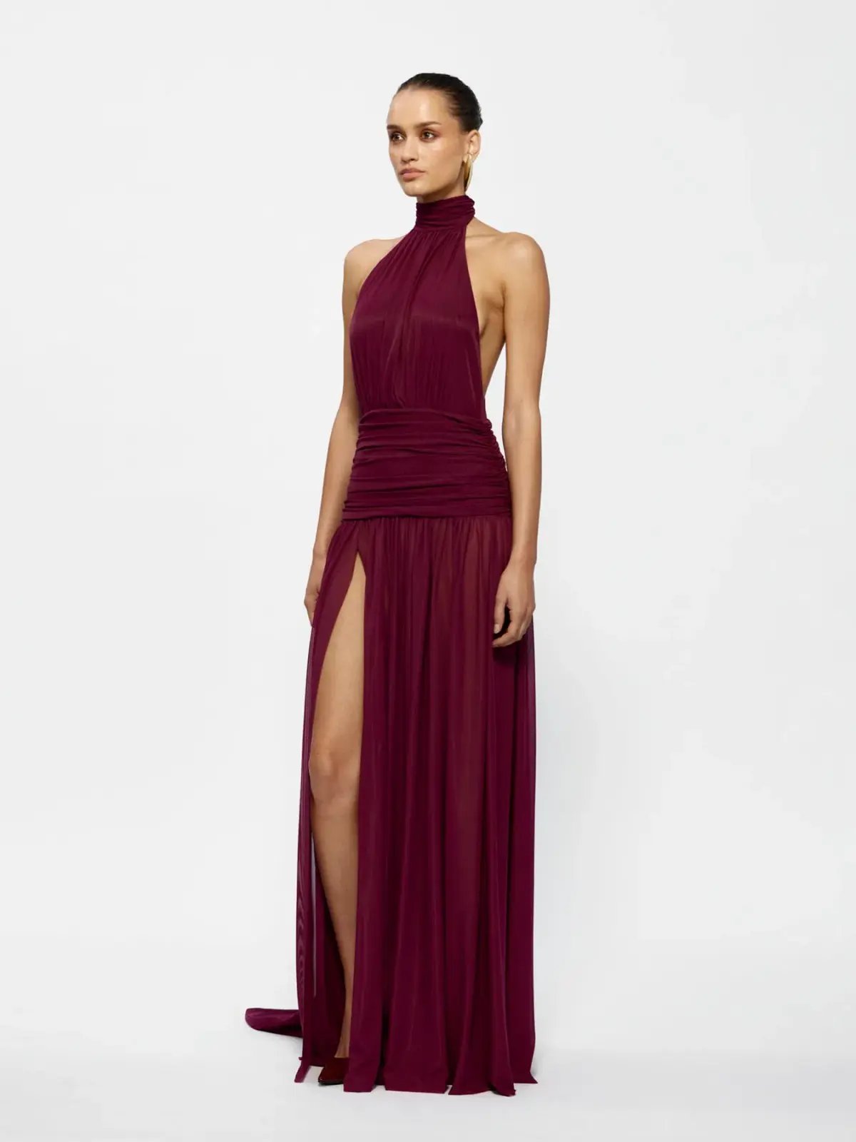 Effie Kats Verity Gown Maxi Dress in Burgundy Size L / AU 12 photo 2