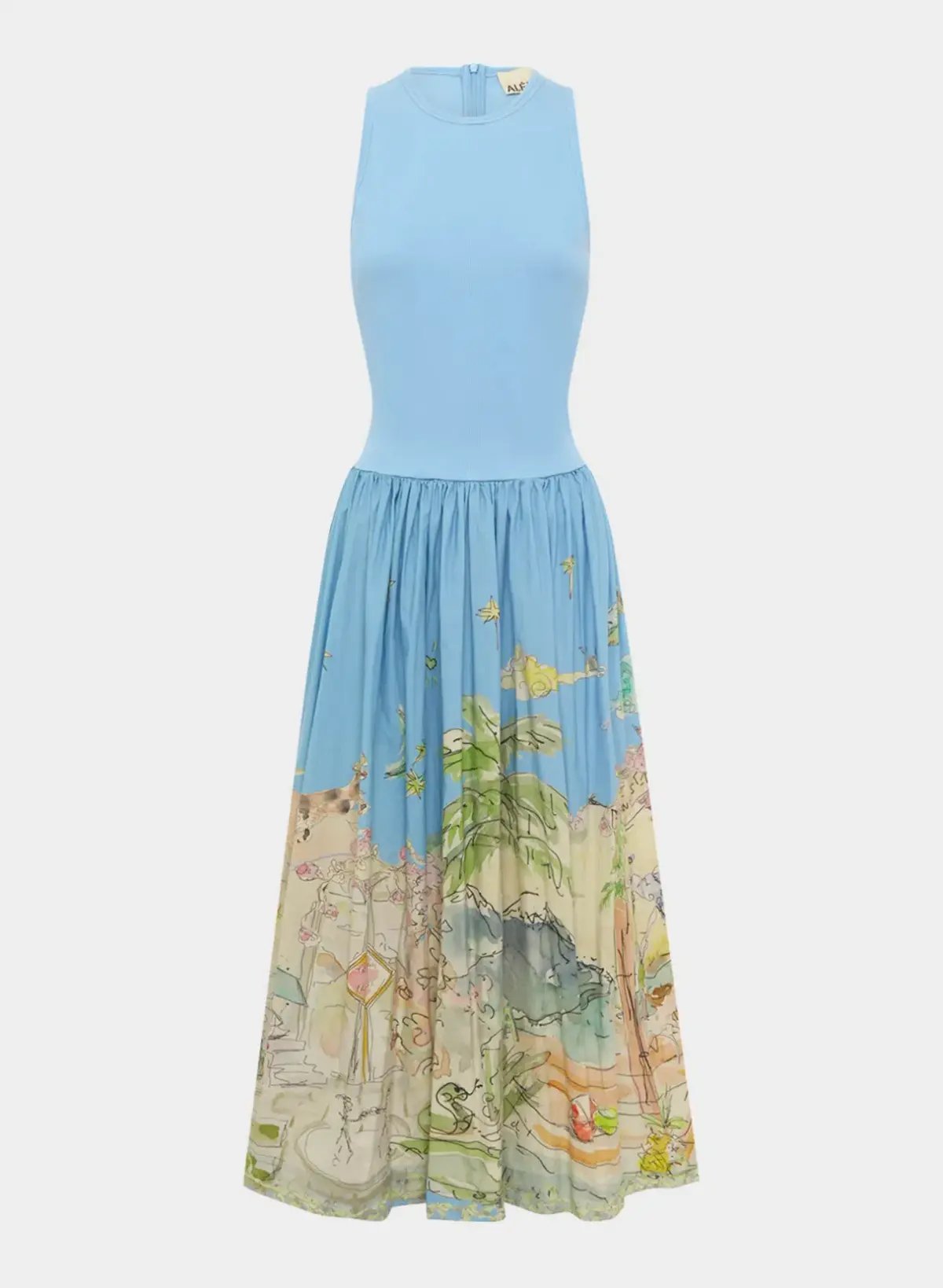 Alemais Anouk Tank Midi Dress Blue Print Size 14 photo 6