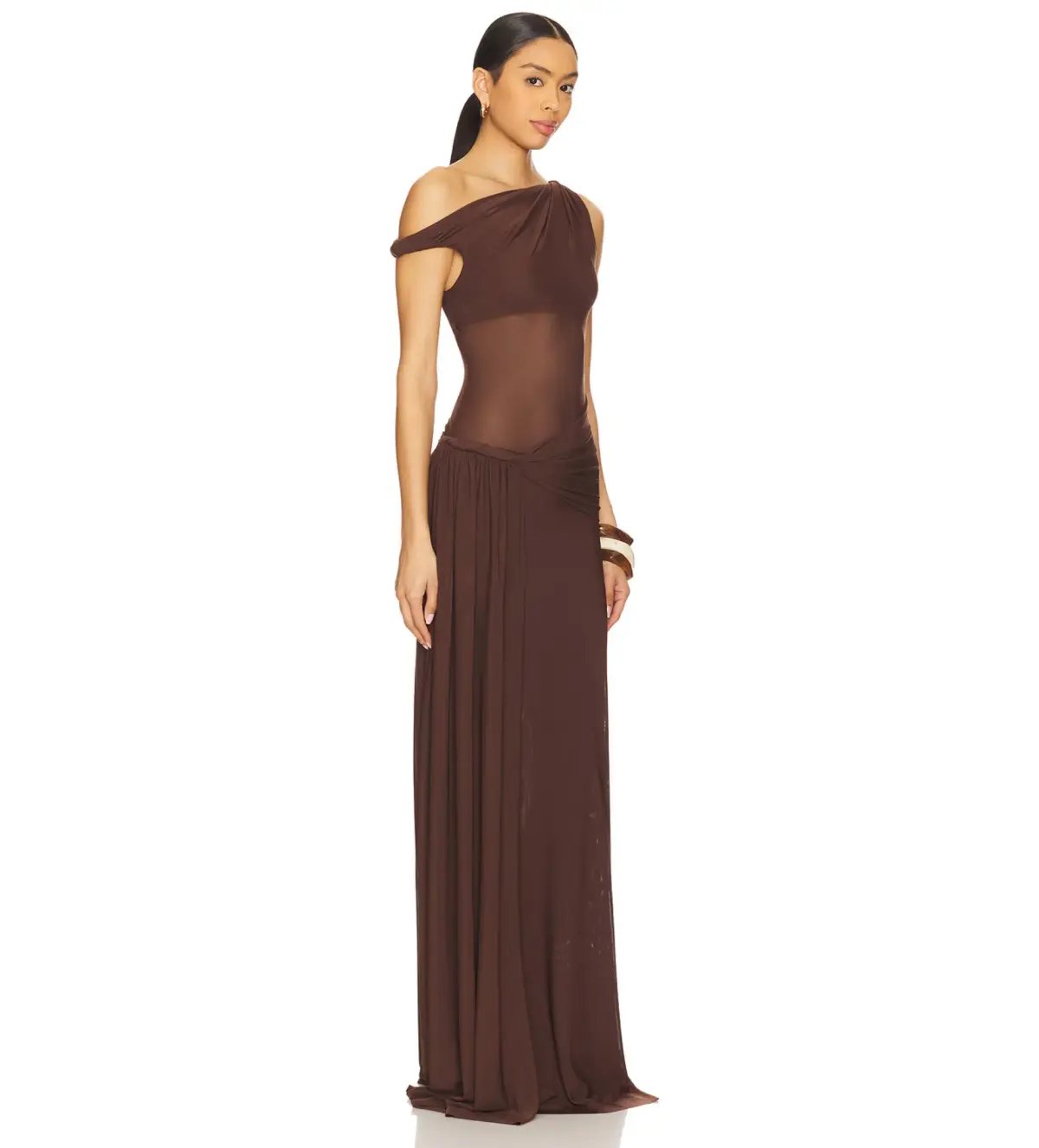 Misha Sisal Maxi Dress in Espresso Brown Size 6/XS photo 2