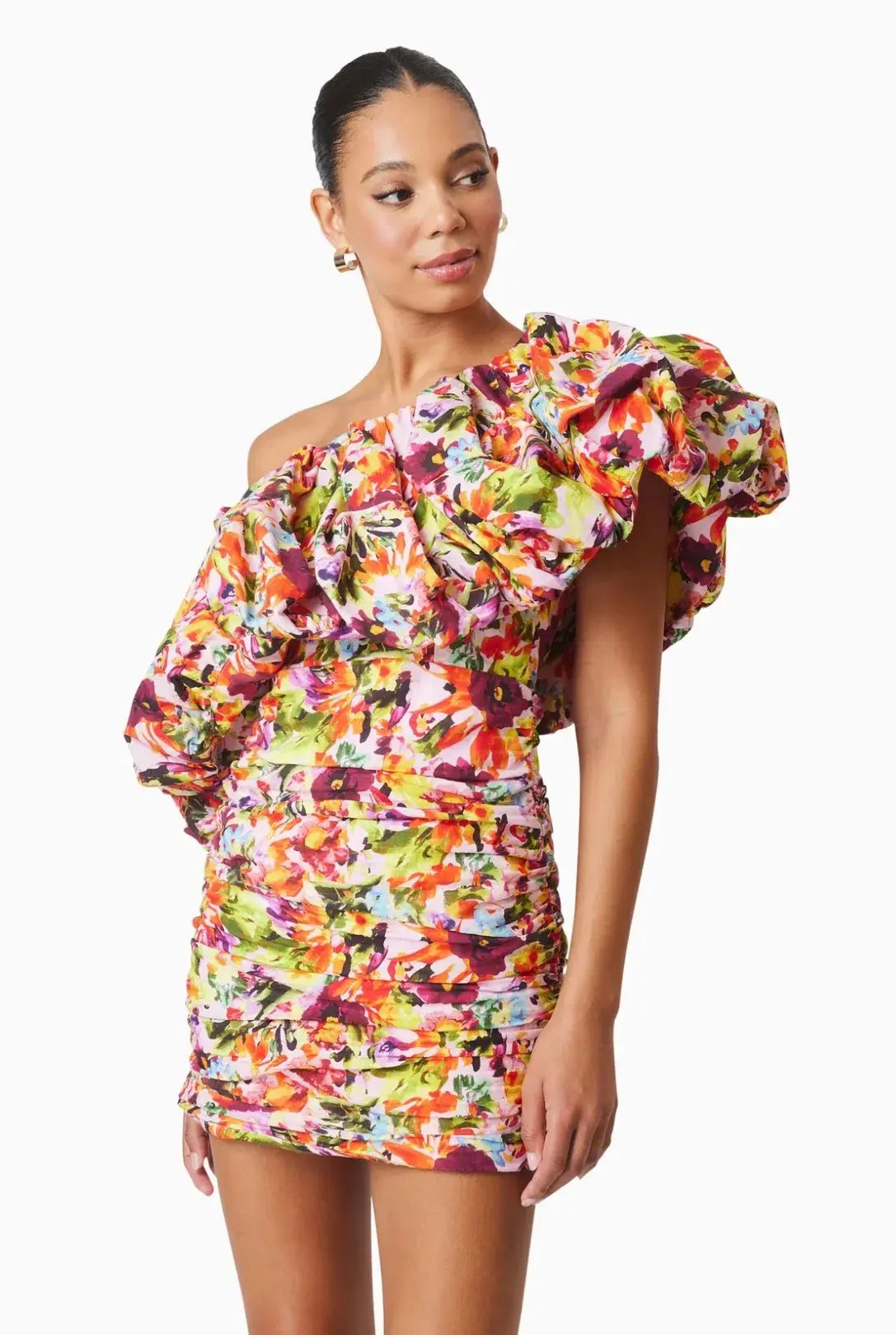 ELLIATT ELIRA PRINTED MINI DRESS IN FLORAL MULTI SIZE XL 14 photo 2