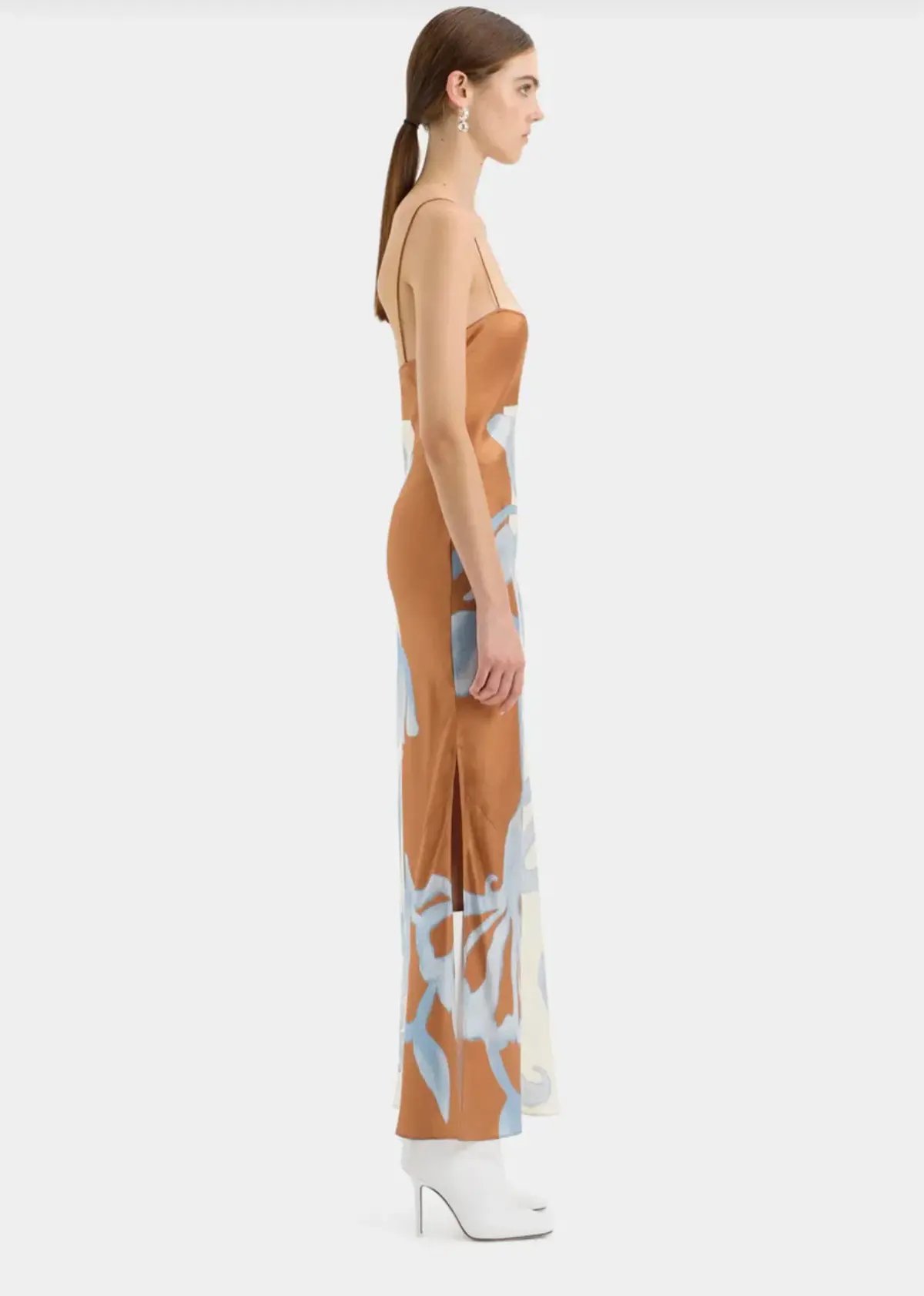 Sir the Label Sorrento Slip Dress Blue & Brown Sciarpa Print  Size 8 photo 2