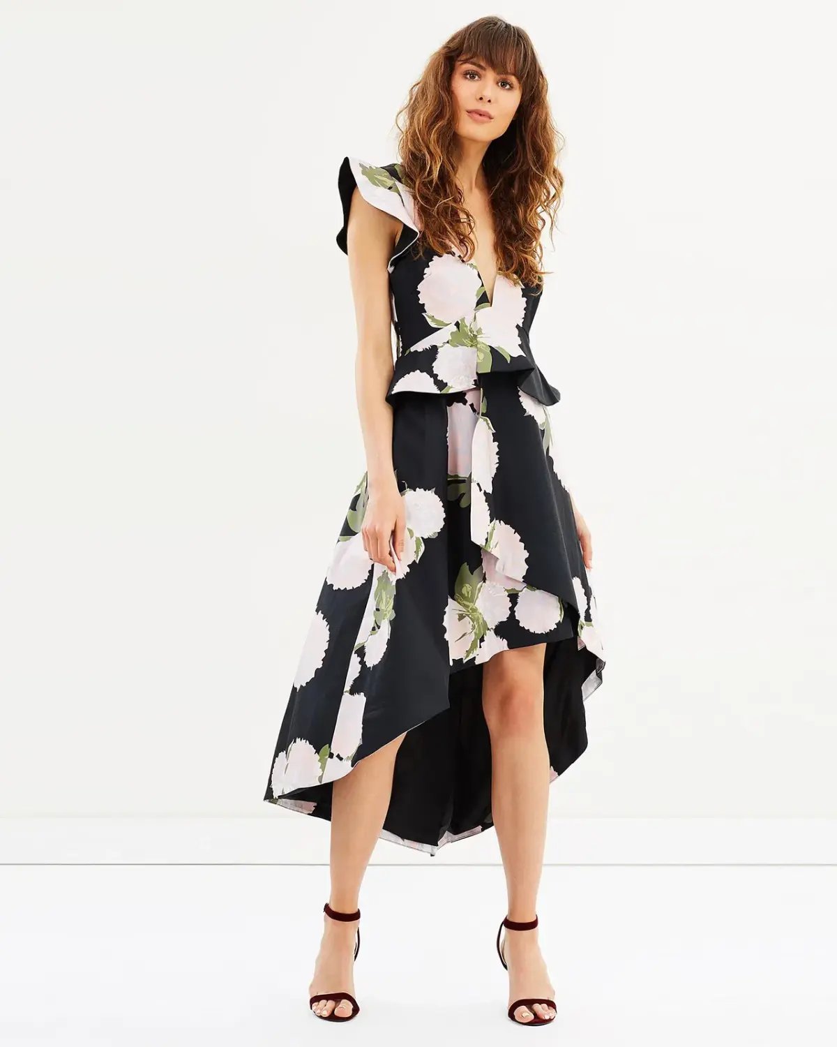Talulah New Woman Asymmetrical Midi Dress Floral Size 12 photo 5