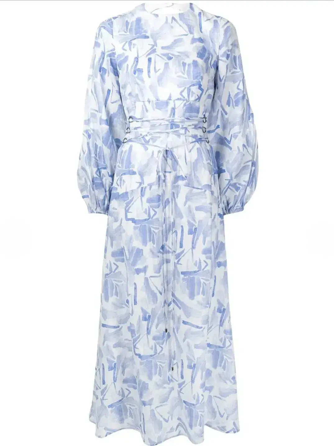 Rachel Gilbert Faris Abstract Print Dress Blue/White Size 3/AU 14 photo 6