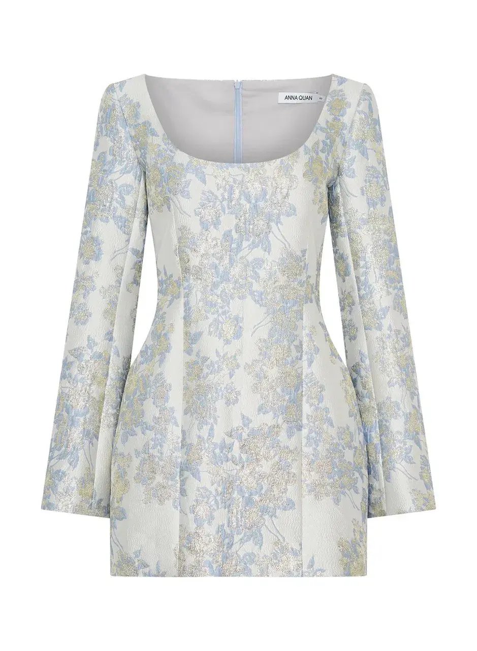 ANNA QUAN Margot Dress in Water Lillies Blue Size 8 AU photo 7