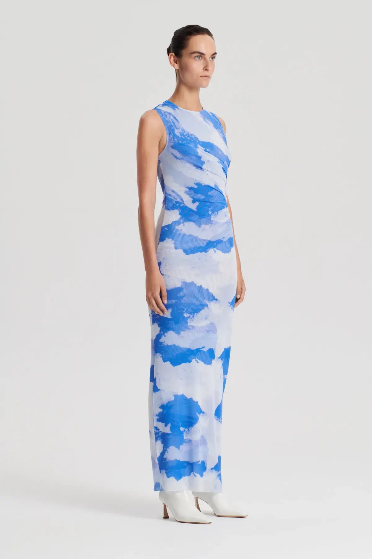 Scanlan Theodore Italian Cloud Print Dress Blue Size 12 photo 2