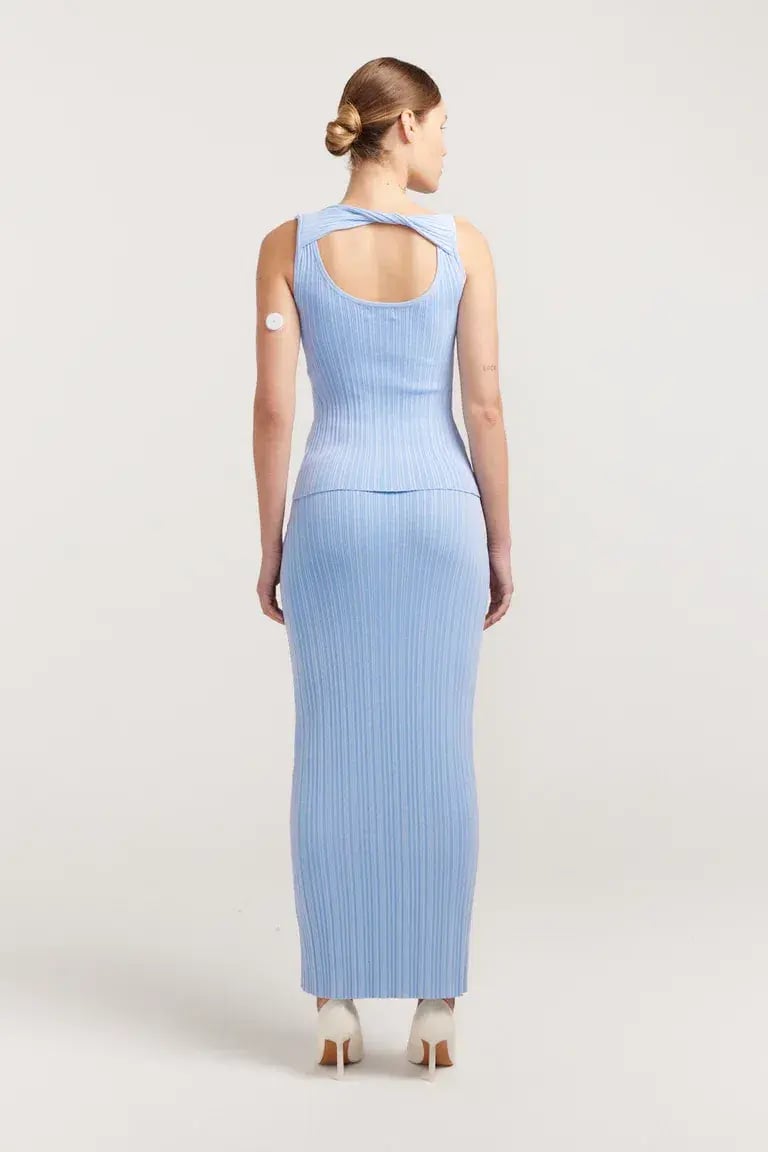 Henne Romee Knit Top & Skirt Set Cloud Blue Size 8 photo 3