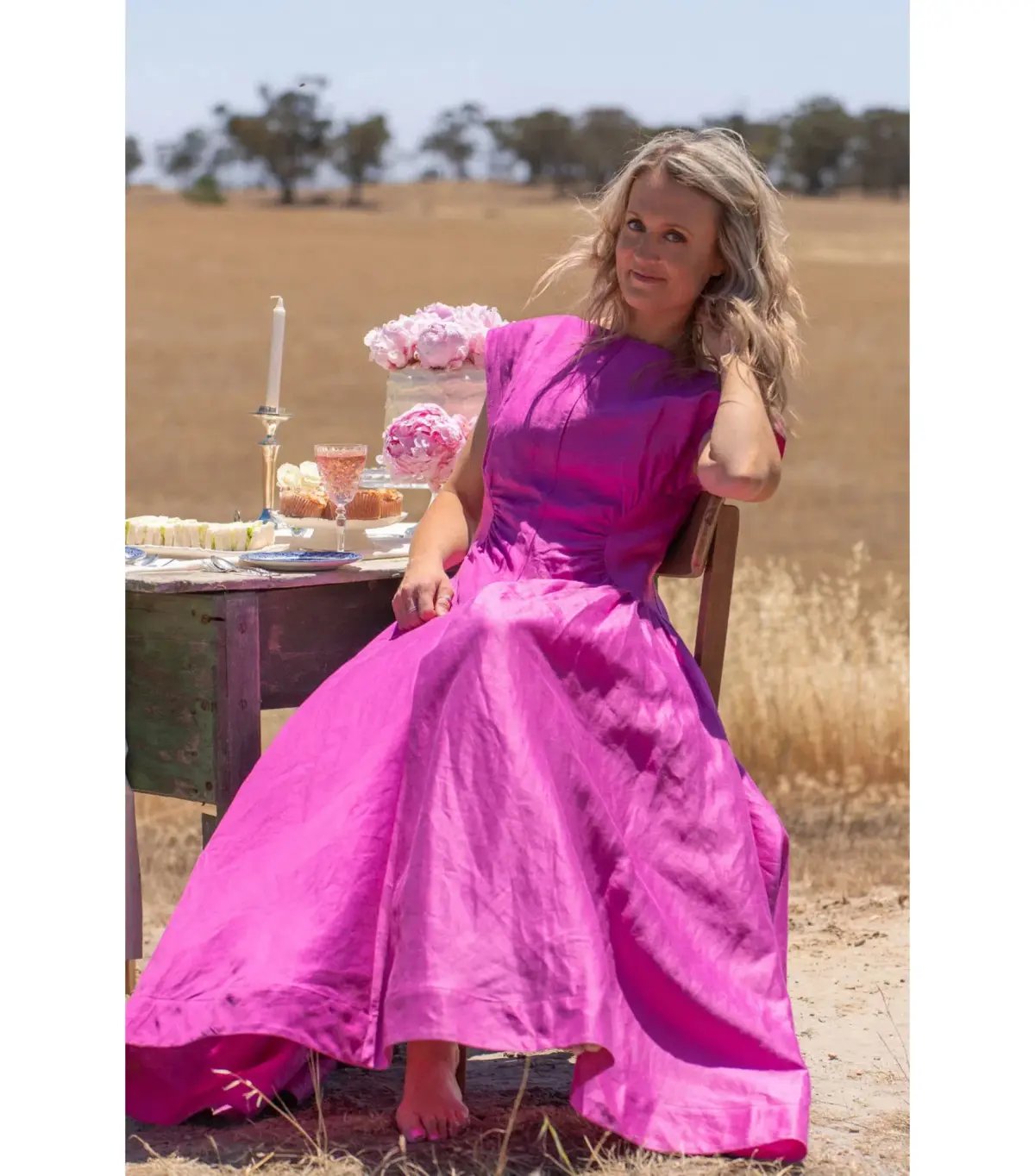Acler Emery Midi Dress Magenta Size AU 10 photo 5