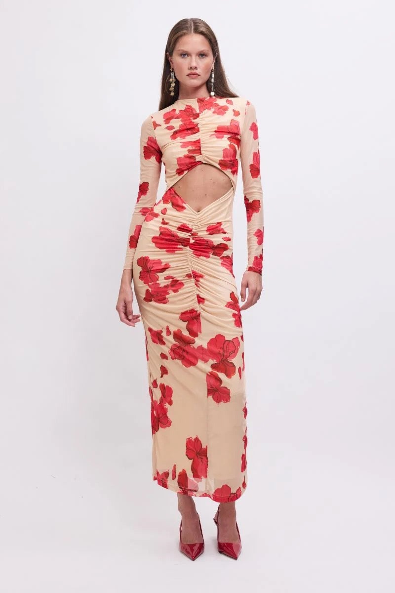 Suboo Suzie Long Sleeve Reversible Midi Dress - Floral photo 4