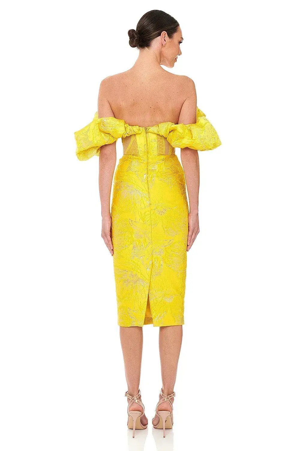 Eliya The Label Mayfair Midi Dress Yellow Size 12 photo 2