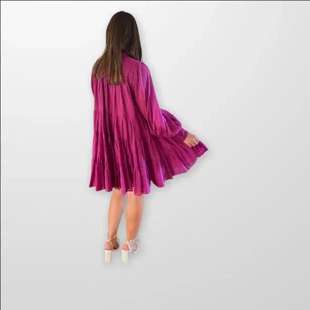 Aje Romance Smock Mini Dress Fuchsia Size 14 / XL photo 5