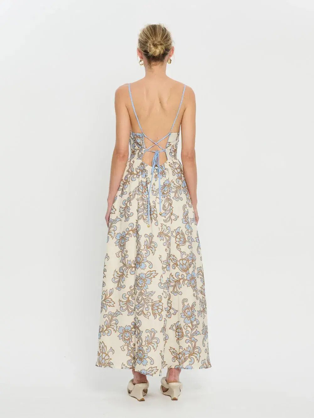 Kivari Avalon Strappy Maxi Dress Print Size 10 photo 3