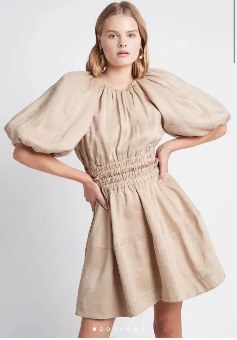 Aje Solitude Cutout Mini Dress Beige Size 10 photo 3