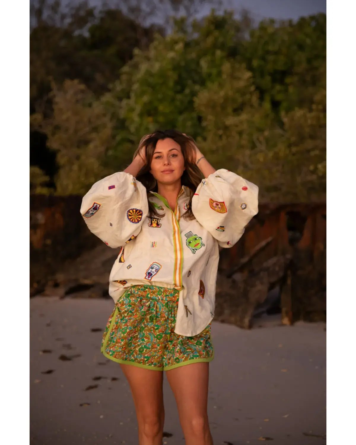 Alemais Checkers Shirt and Harmonia Quilted Shorts Set Print Size AU 16 photo 2