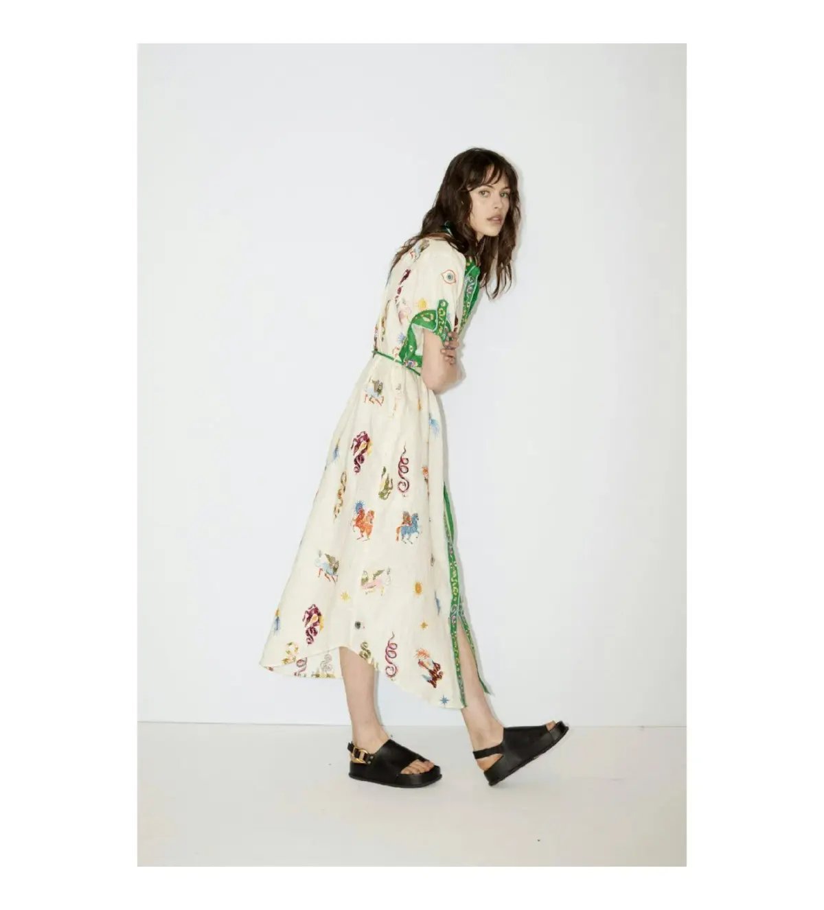 Alemais Seeker Embroidered Midi Shirt Dress Multi Print Size AU 10 photo 4