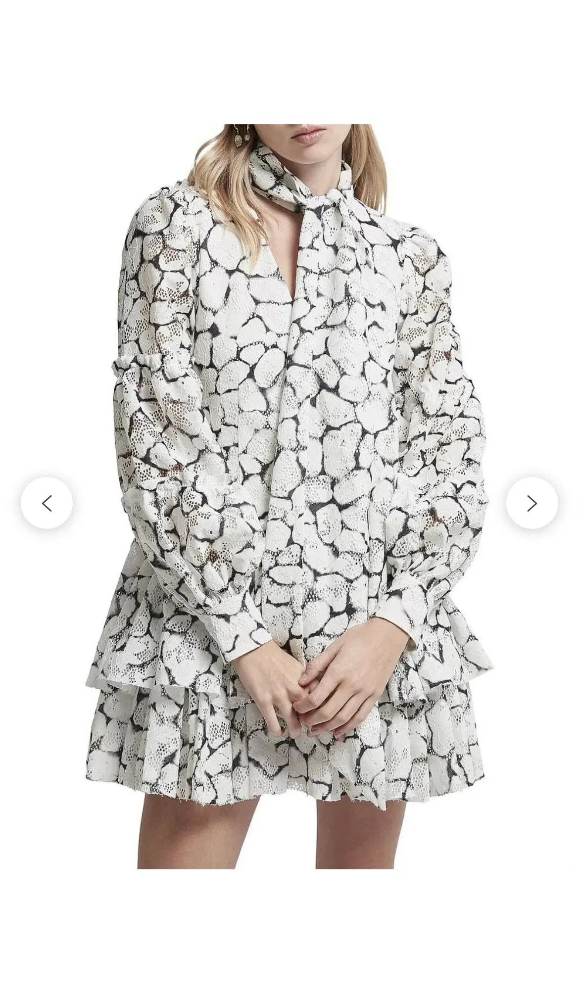 Aje Rebellion Lace Mini Dress Print Size 6 photo 2