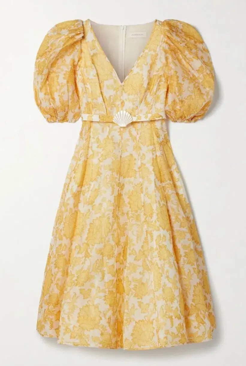 Zimmermann Postcard Puff Sleeve Midi Dress in Yellow AU14 (22:12) photo 7