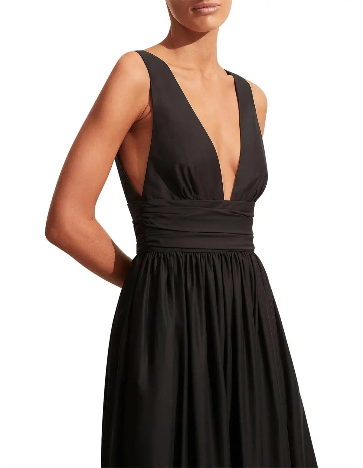 Matteau Tiered Plunge Dress Black Size 4 / AU 12 photo 4