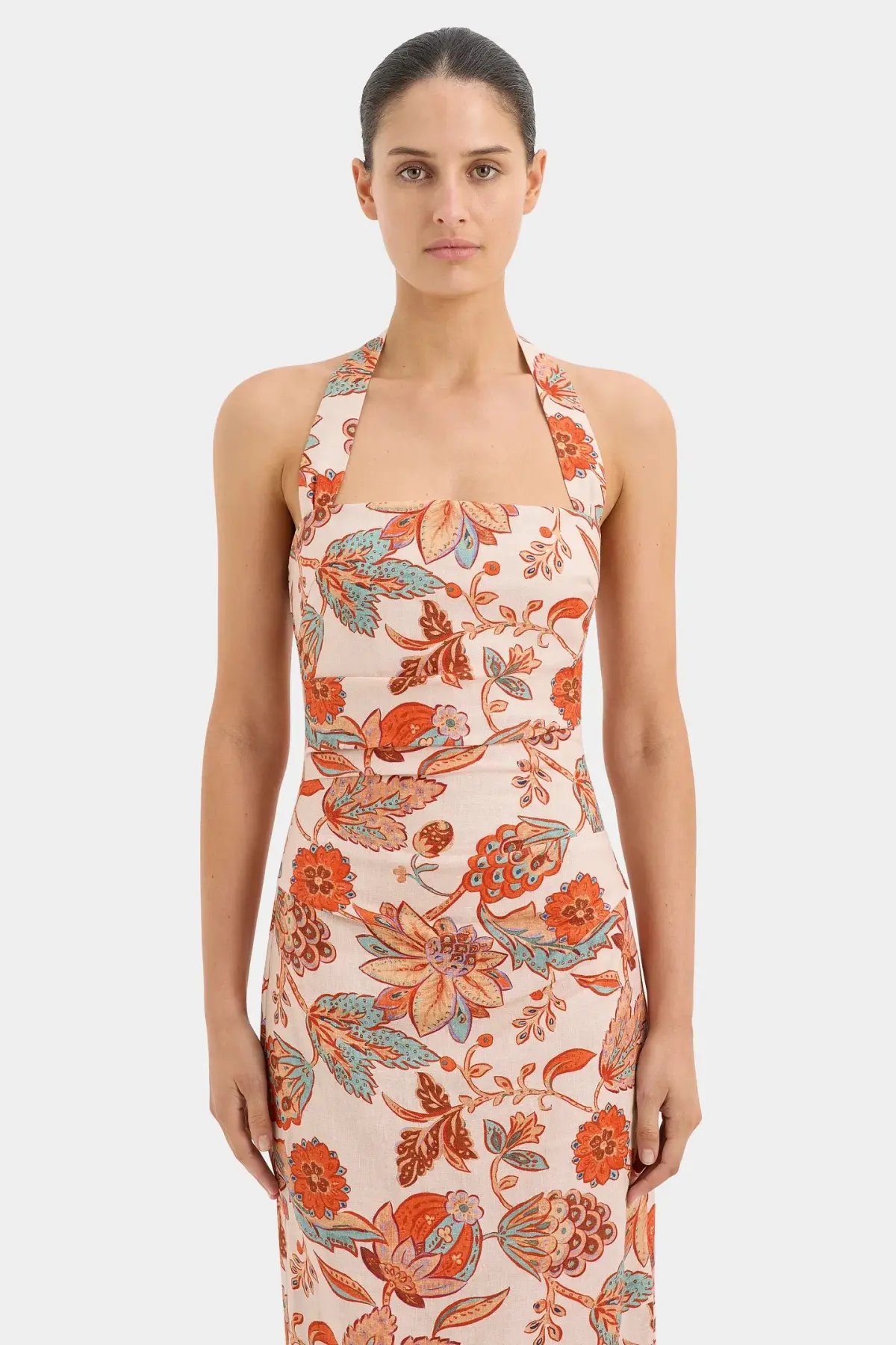Sir The Label Noemi Halter Midi Dress Floral Size 1/Au 8 photo 4